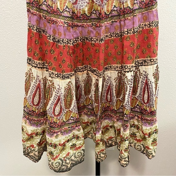 Whimsical Paisley Patchwork Maxi Skirt S Cottagecore Fairy Boho Eclectic Earthy - Picture 6 of 6